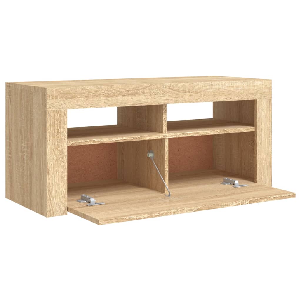 TV skrinka s LED svetlami dub sonoma 90x35x40 cm