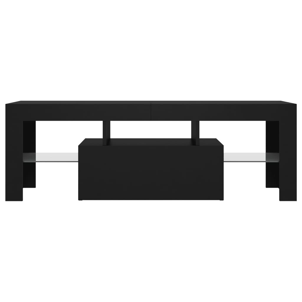 TV skrinka s LED svetlami čierna 120x35x40 cm