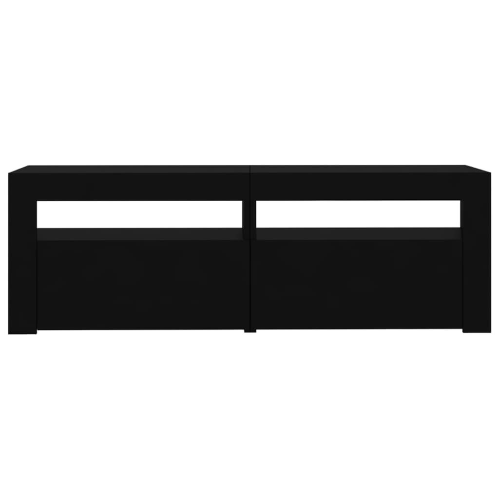 TV skrinka s LED svetlami čierna 120x35x40 cm