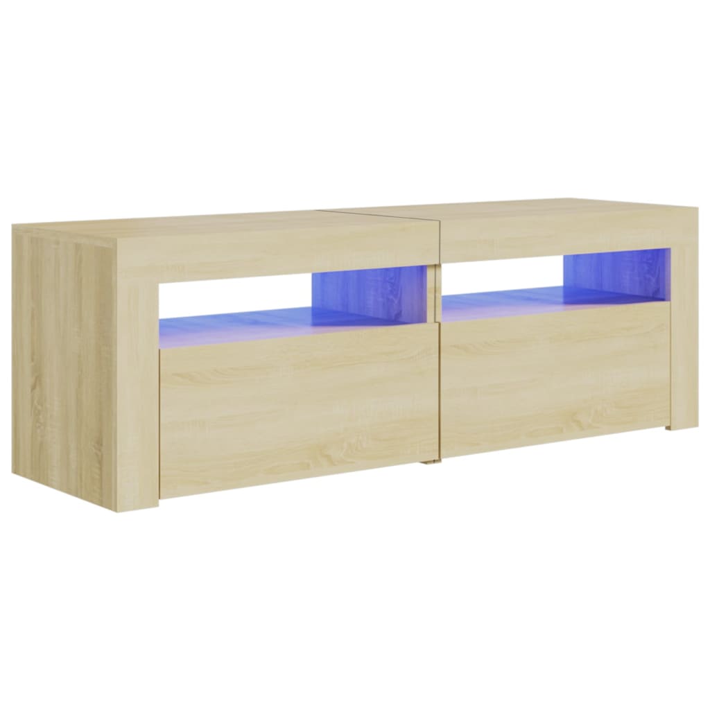 TV skrinka s LED svetlami dub sonoma 120x35x40 cm