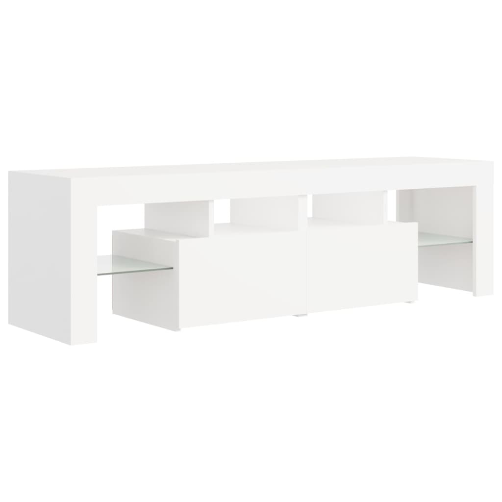 TV skrinka s LED svetlami, biela 140x36,5x40 cm
