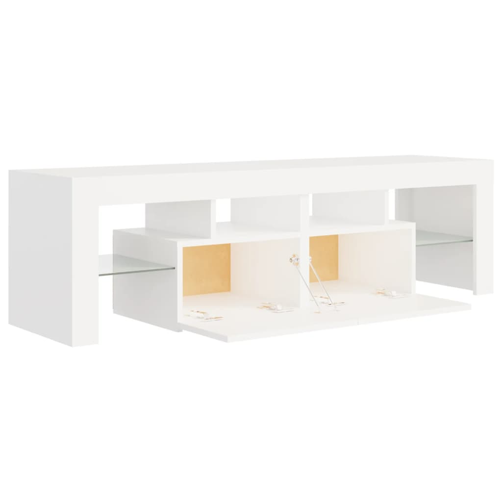 TV skrinka s LED svetlami, biela 140x36,5x40 cm