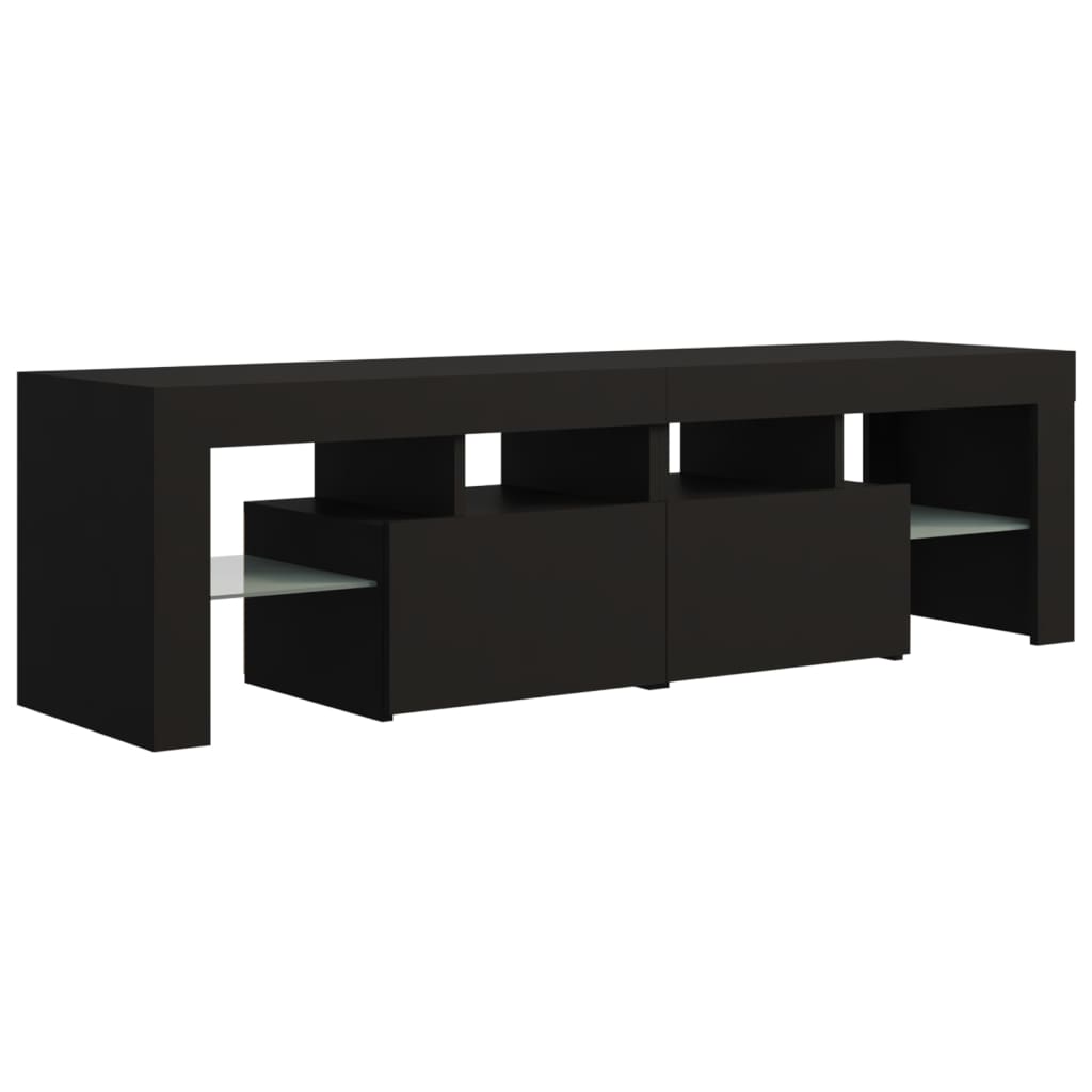 TV skrinka s LED svetlami, čierna 140x36,5x40 cm