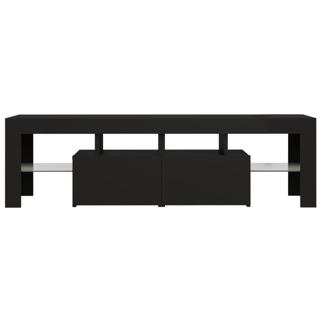 TV skrinka s LED svetlami, čierna 140x36,5x40 cm