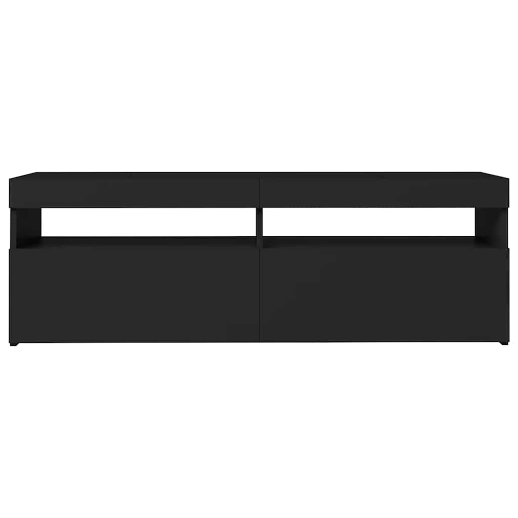TV skrinka s LED svetlami čierna 120x35x40 cm