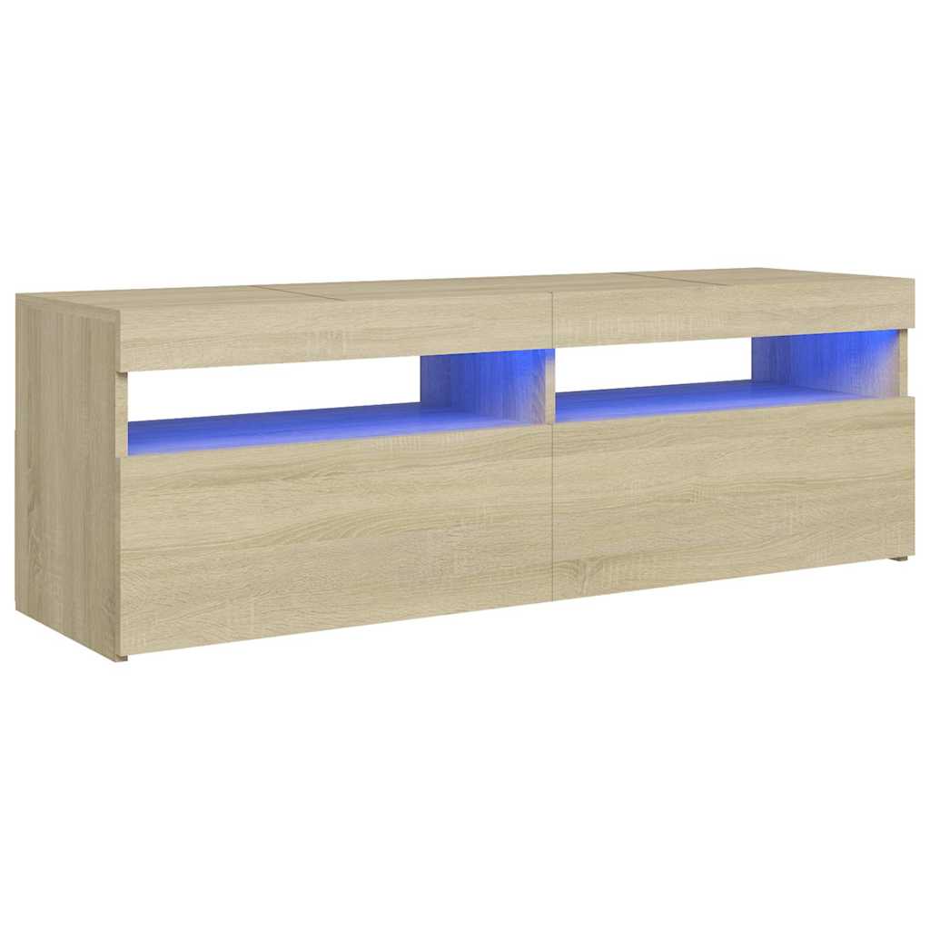 TV skrinka s LED svetlami dub sonoma 120x35x40 cm