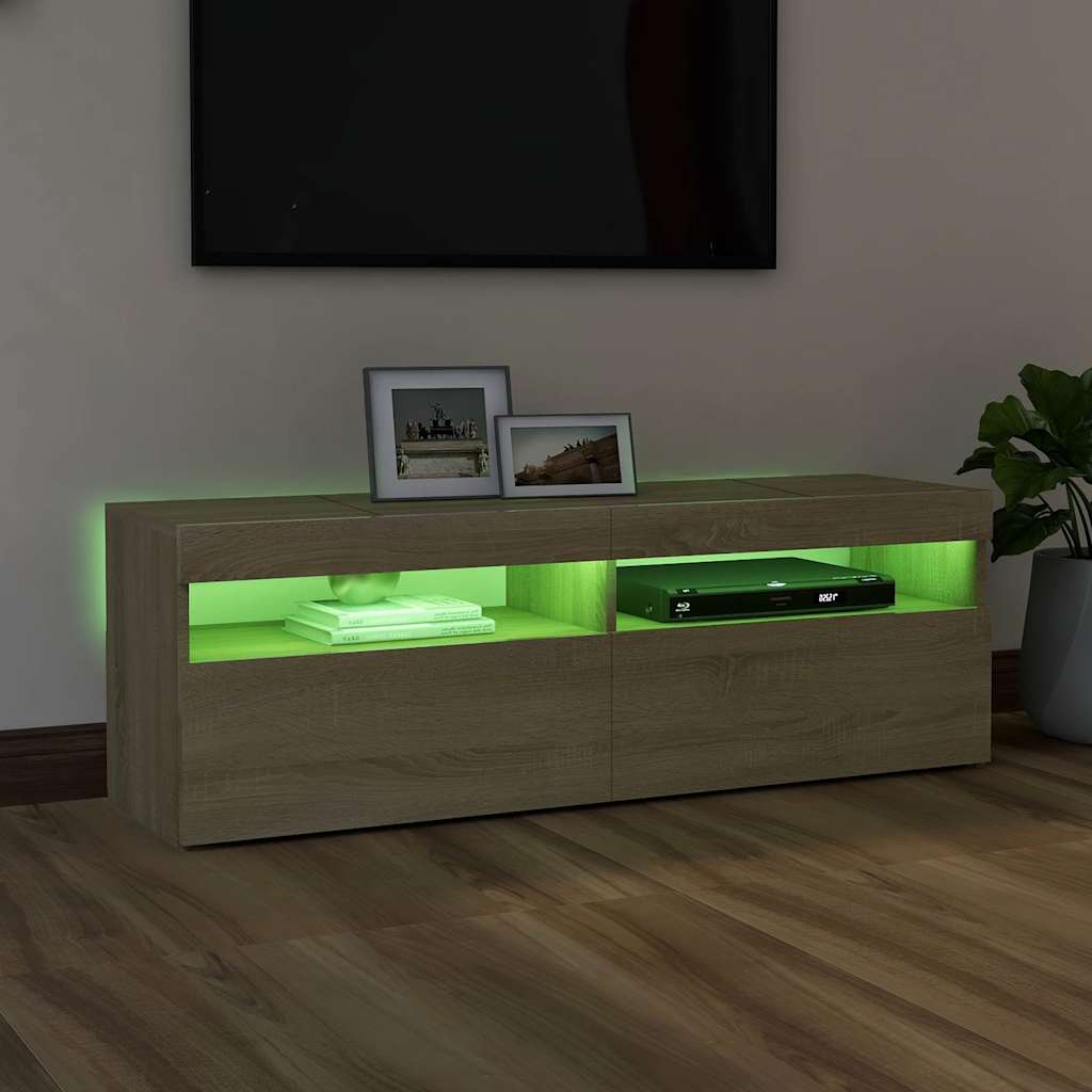 TV skrinka s LED svetlami dub sonoma 120x35x40 cm