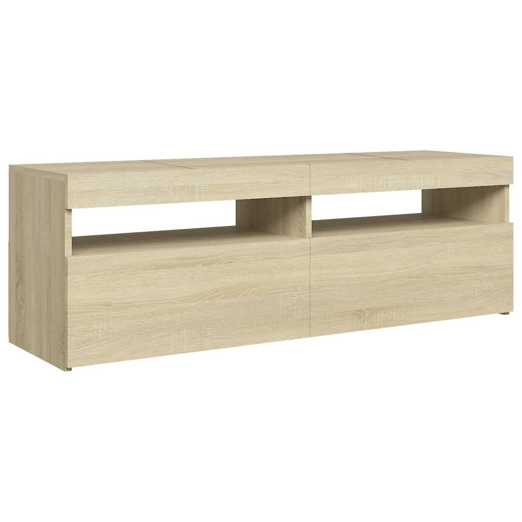 TV skrinka s LED svetlami dub sonoma 120x35x40 cm