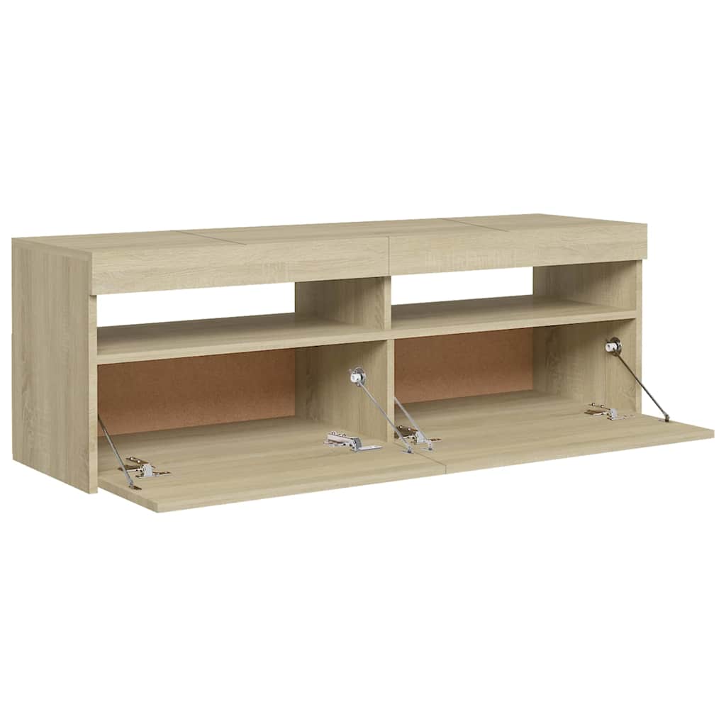 TV skrinka s LED svetlami dub sonoma 120x35x40 cm