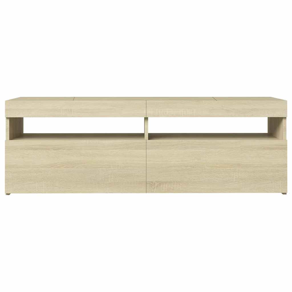 TV skrinka s LED svetlami dub sonoma 120x35x40 cm