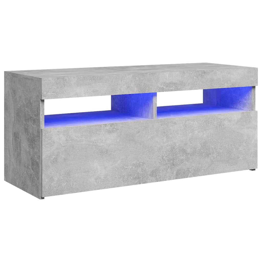 TV skrinka s LED svetlami betónovo-sivá 90x35x40 cm
