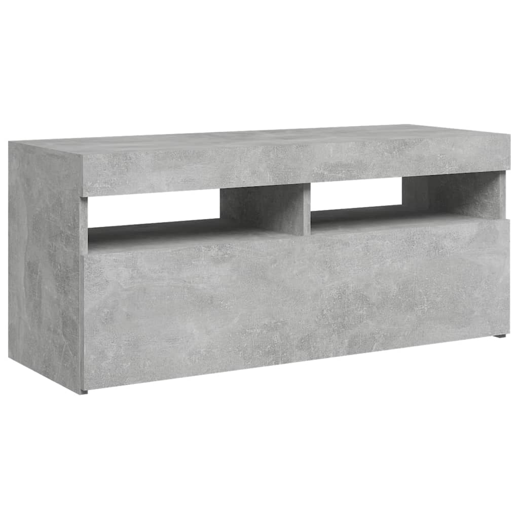 TV skrinka s LED svetlami betónovo-sivá 90x35x40 cm