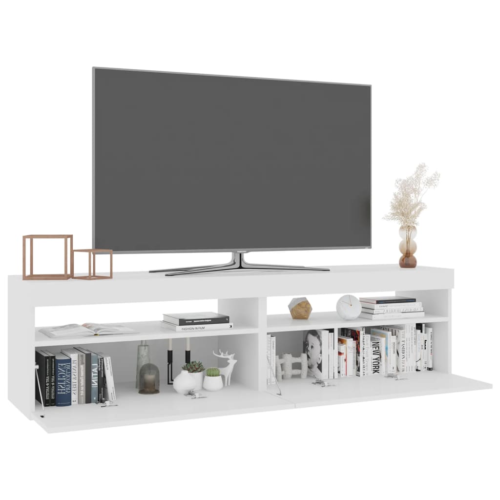 TV skrinky 2 ks s LED svetlami biele 75x35x40 cm