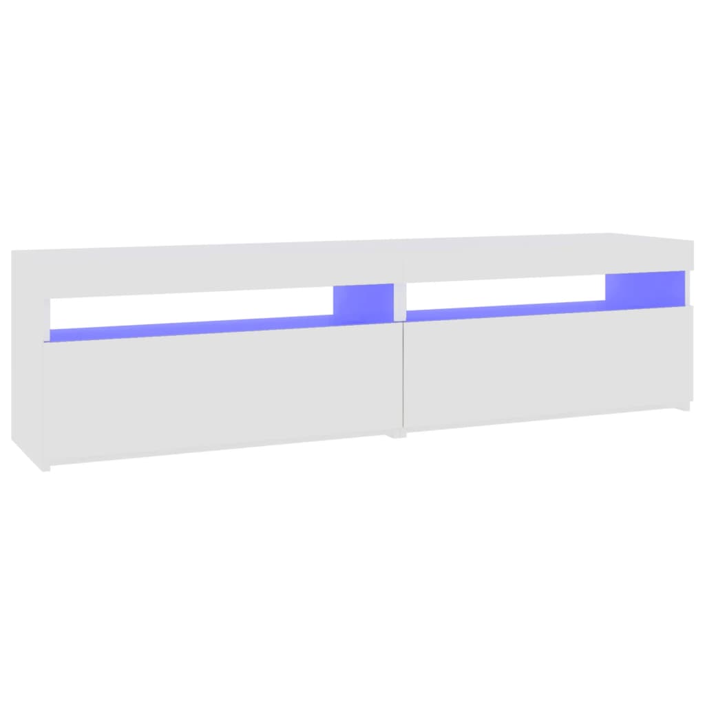 TV skrinky 2 ks s LED svetlami biele 75x35x40 cm