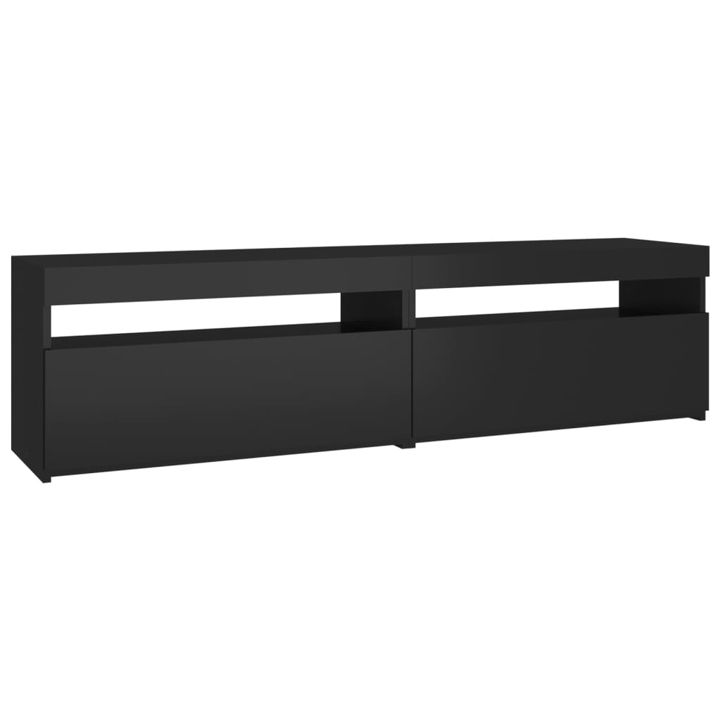 TV skrinky 2 ks s LED svetlami čierne 75x35x40 cm