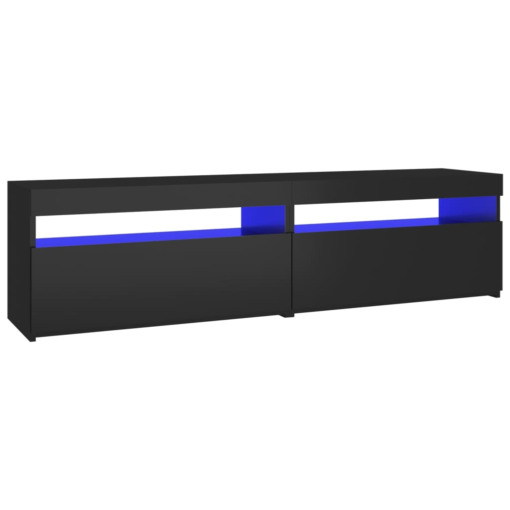 TV skrinky 2 ks s LED svetlami čierne 75x35x40 cm