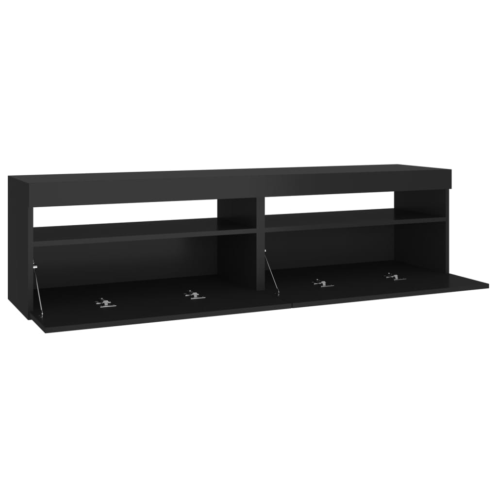TV skrinky 2 ks s LED svetlami čierne 75x35x40 cm