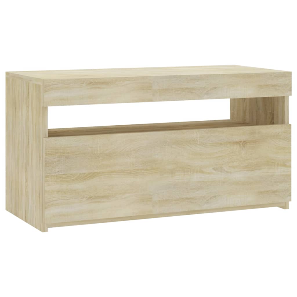 TV skrinka s LED svetlami dub sonoma 75x35x40 cm