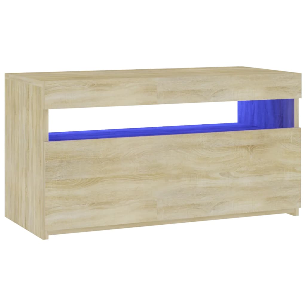 TV skrinka s LED svetlami dub sonoma 75x35x40 cm