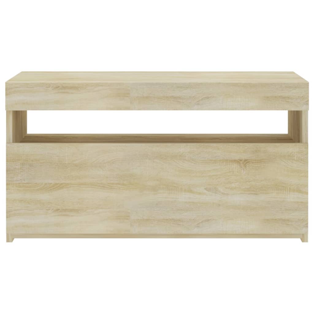 TV skrinka s LED svetlami dub sonoma 75x35x40 cm