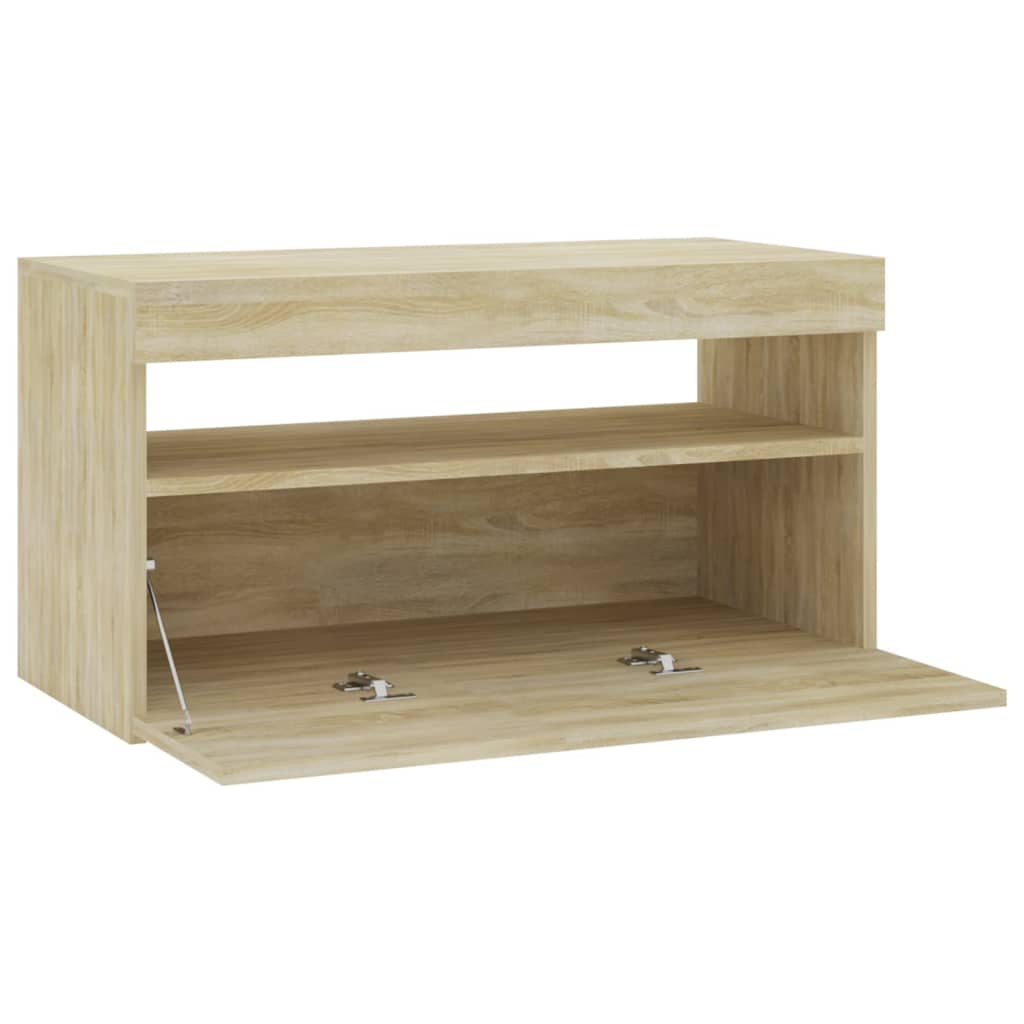 TV skrinka s LED svetlami dub sonoma 75x35x40 cm
