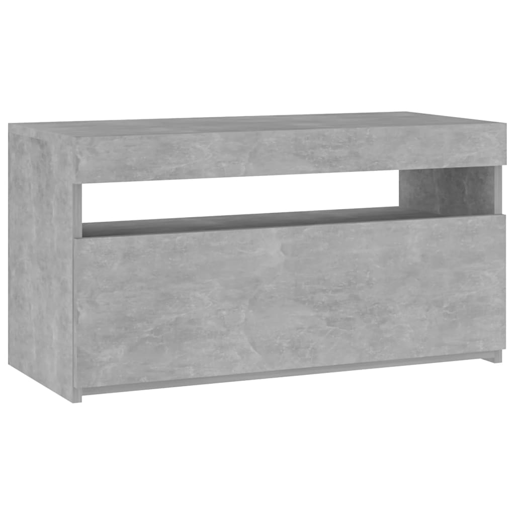 TV skrinka s LED svetlami betónovo-sivá 75x35x40 cm