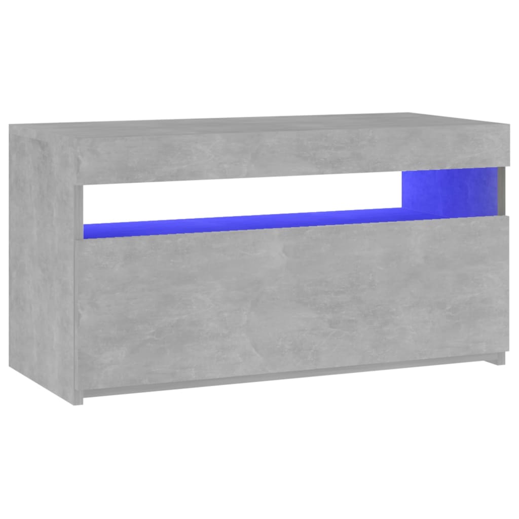 TV skrinka s LED svetlami betónovo-sivá 75x35x40 cm