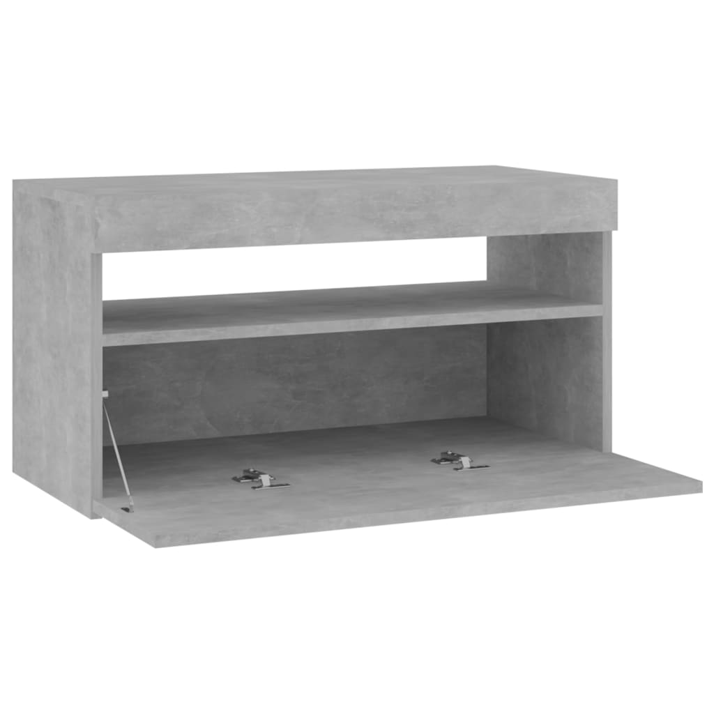 TV skrinka s LED svetlami betónovo-sivá 75x35x40 cm