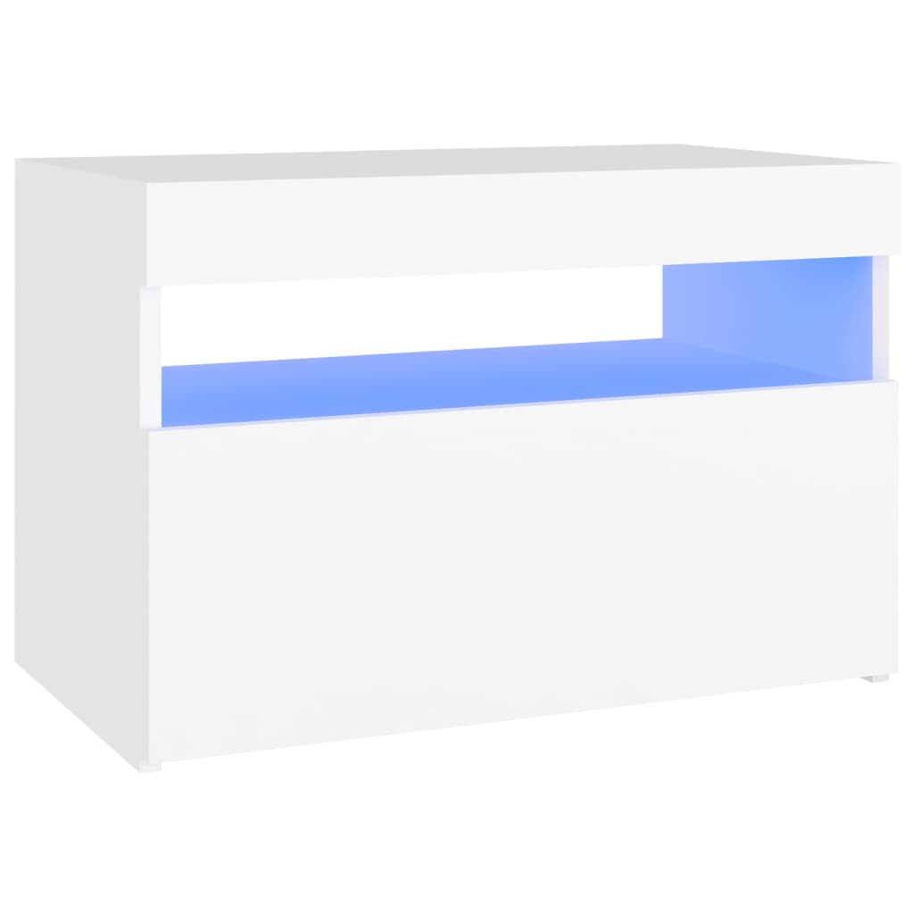 TV skrinka s LED svetlami biela 60x35x40 cm