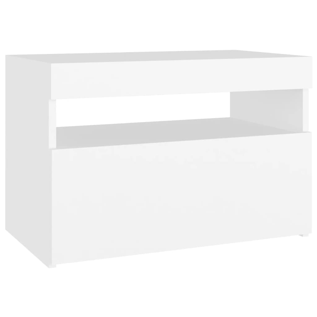 TV skrinka s LED svetlami biela 60x35x40 cm