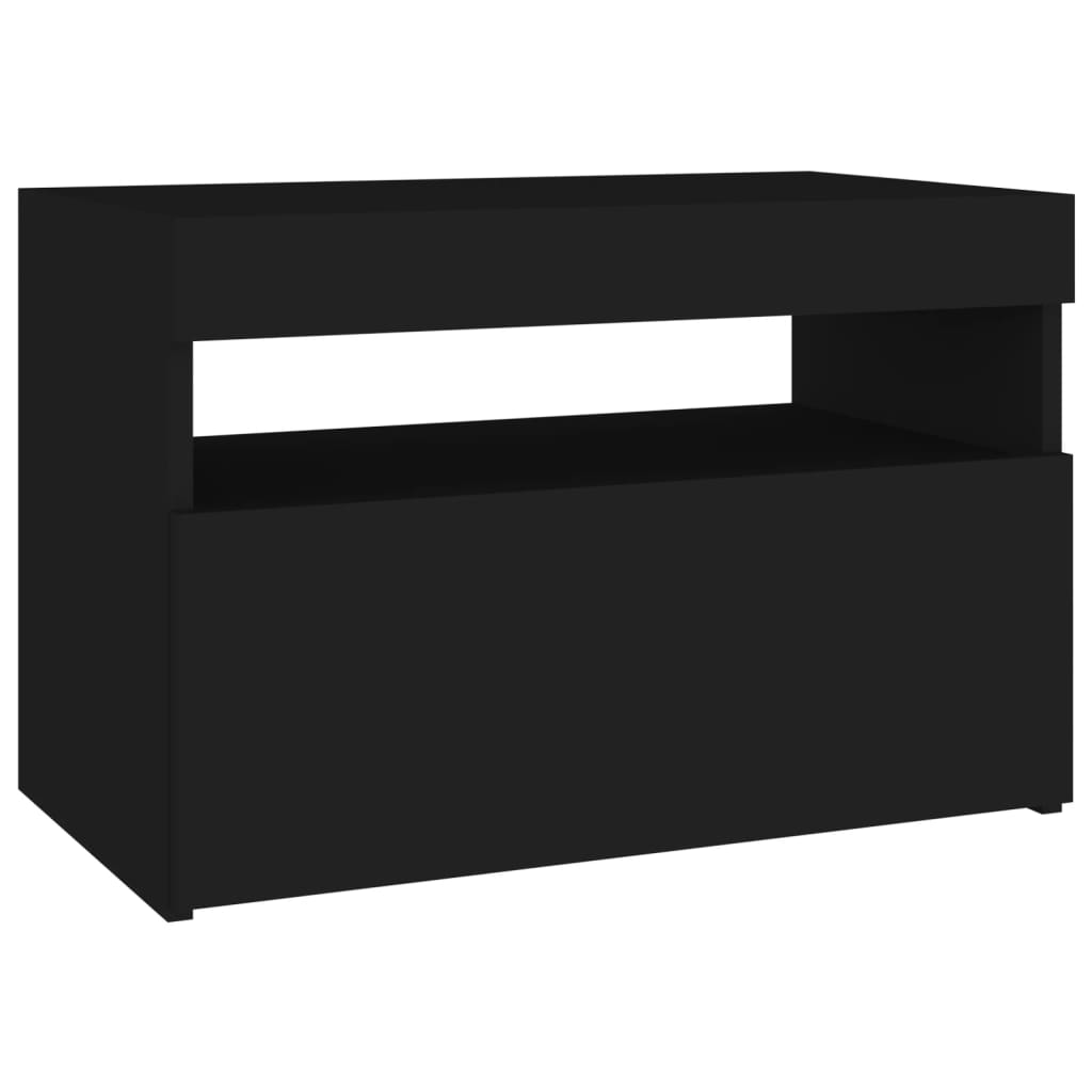 TV skrinka s LED svetlami čierna 60x35x40 cm