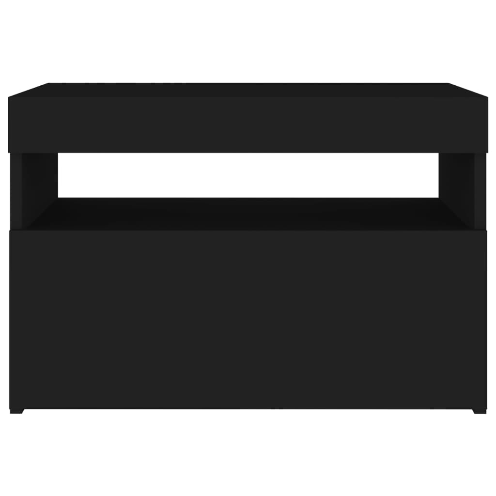 TV skrinka s LED svetlami čierna 60x35x40 cm
