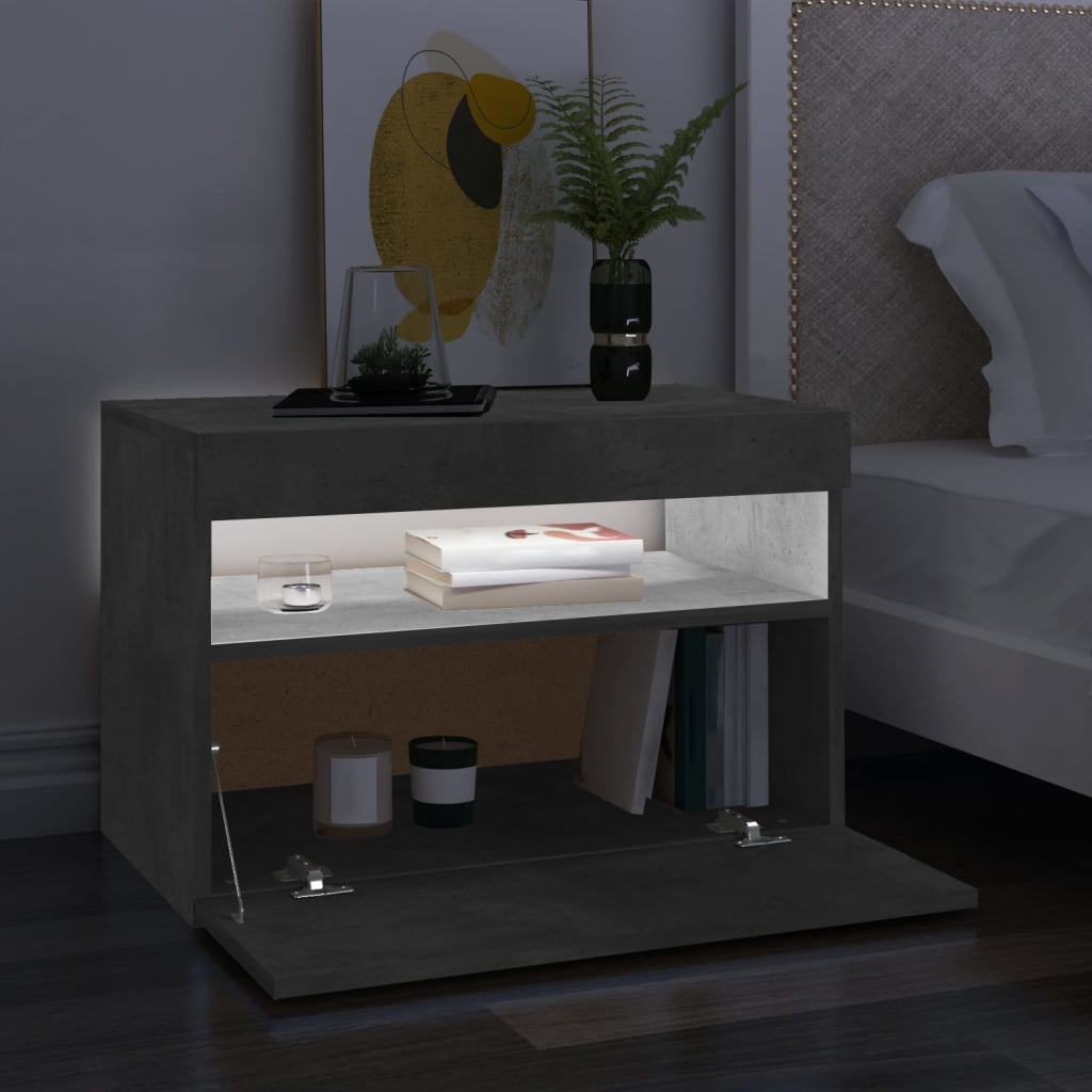 TV skrinka s LED svetlami betónovo-sivá 60x35x40 cm