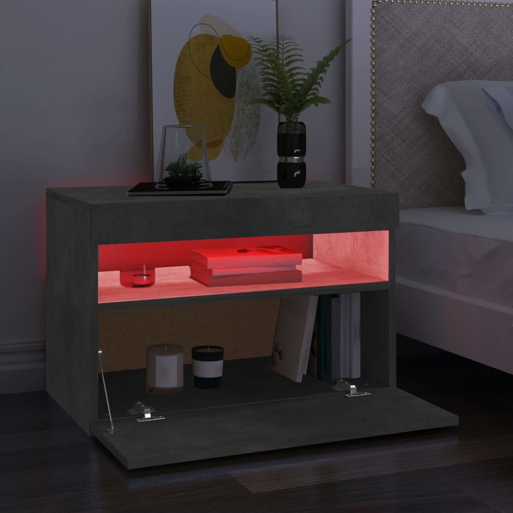 TV skrinka s LED svetlami betónovo-sivá 60x35x40 cm