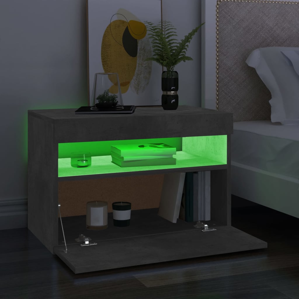 TV skrinka s LED svetlami betónovo-sivá 60x35x40 cm
