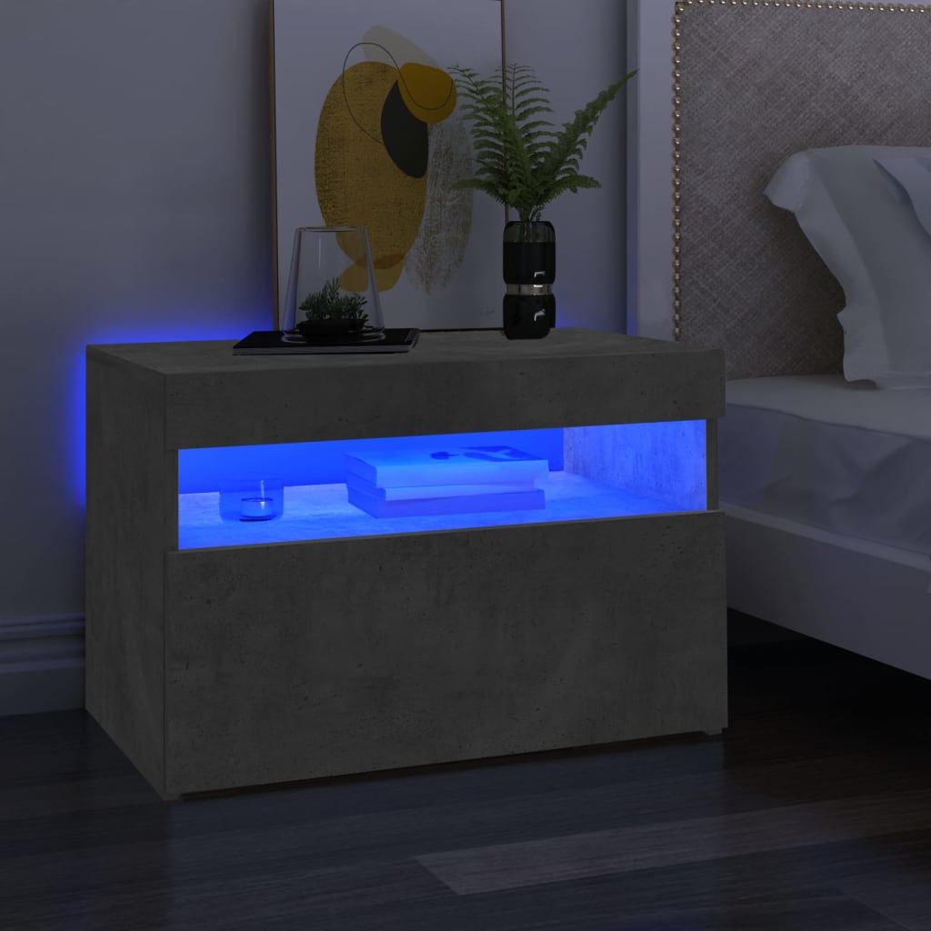 TV skrinka s LED svetlami betónovo-sivá 60x35x40 cm