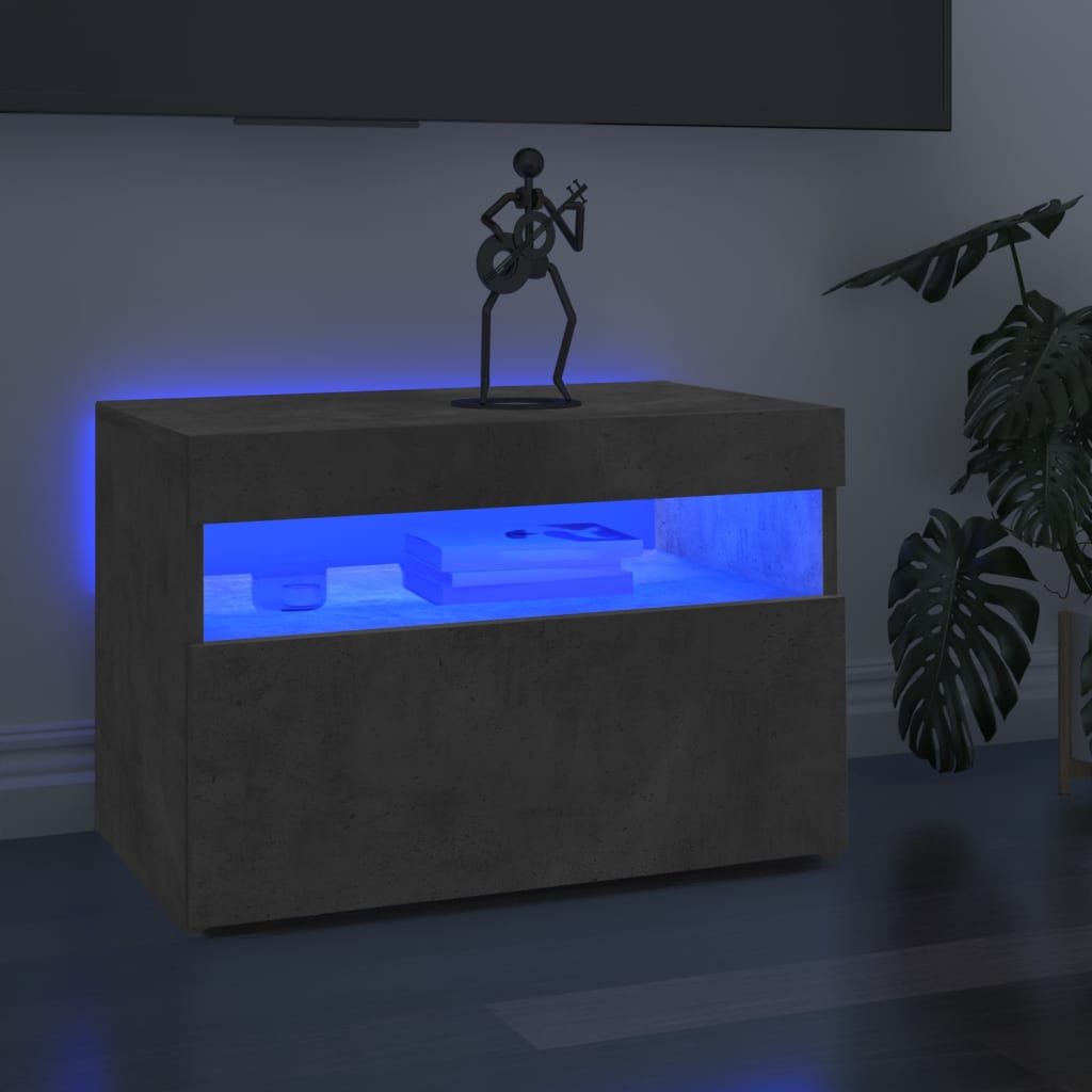 TV skrinka s LED svetlami betónovo-sivá 60x35x40 cm