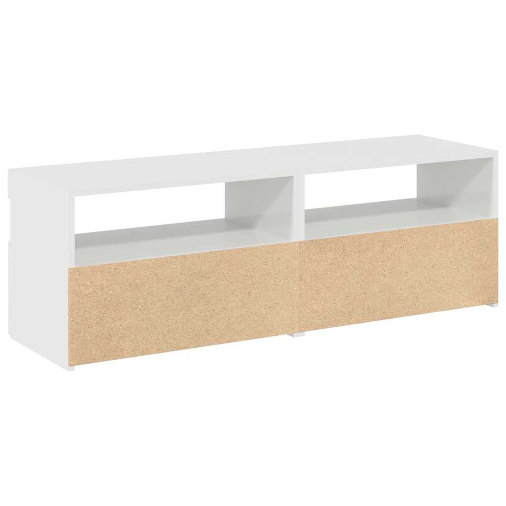 TV skrinky s LED svetlami 2 ks lesklé biele 60x35x40 cm