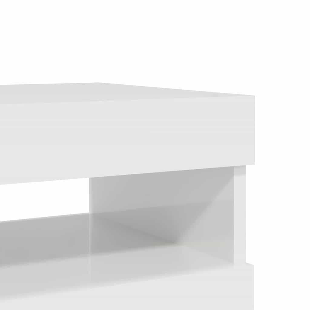 TV skrinky s LED svetlami 2 ks lesklé biele 60x35x40 cm