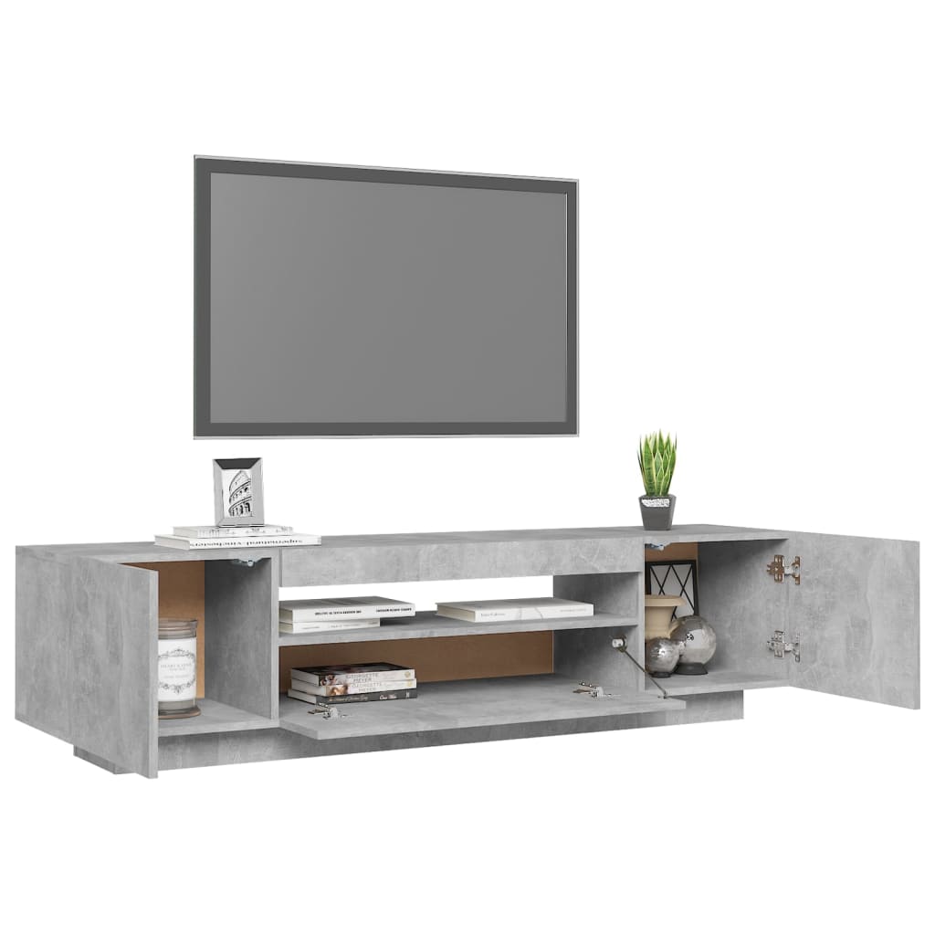 TV skrinka s LED svetlami betónovosivá 160x35x40 cm