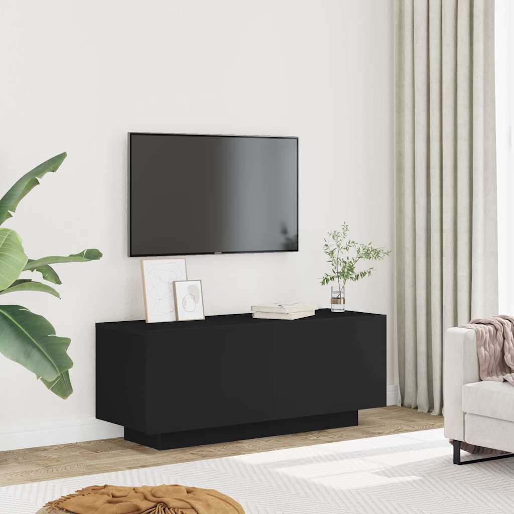 TV skrinka čierna 100x35x40 cm spracované drevo