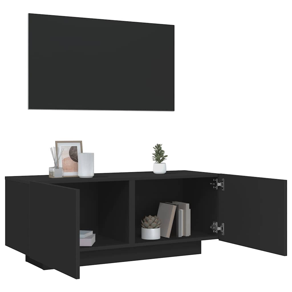 TV skrinka čierna 100x35x40 cm spracované drevo