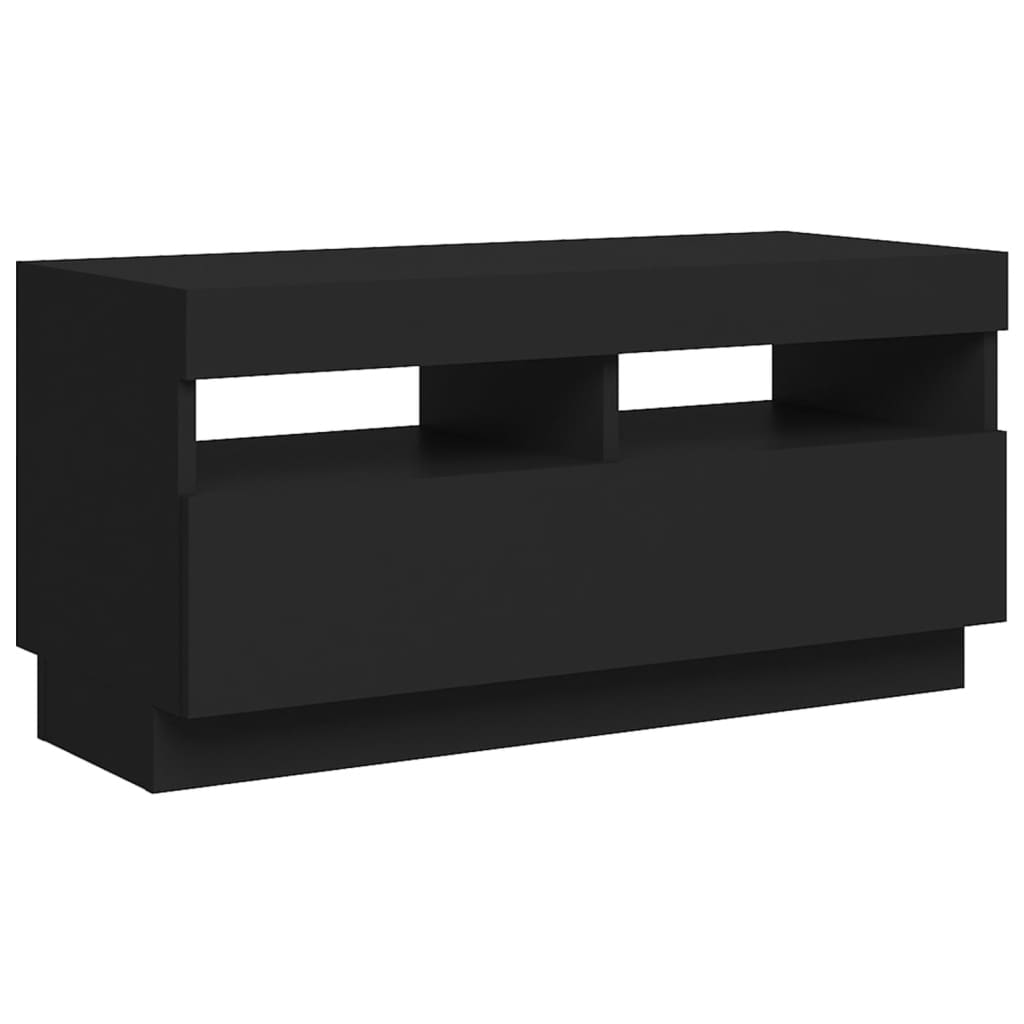 TV skrinka s LED svetlami čierna 80x35x40 cm