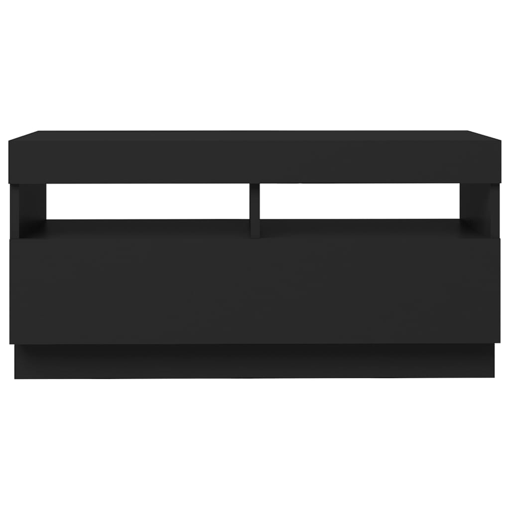 TV skrinka s LED svetlami čierna 80x35x40 cm