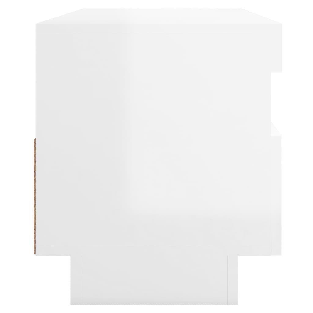 TV skrinka s LED svetlami lesklá biela 100x35x40 cm