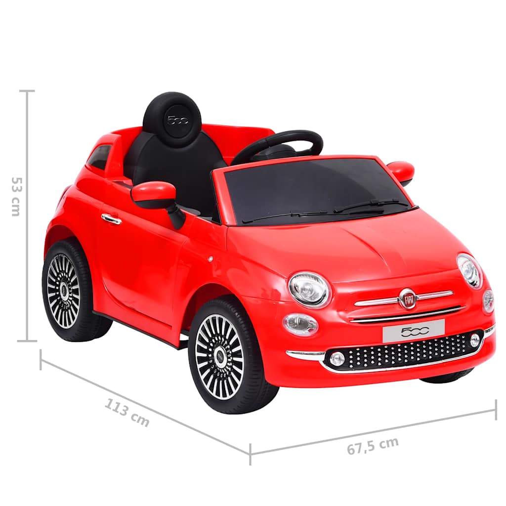 Detské elektrické autíčko Fiat 500, červené