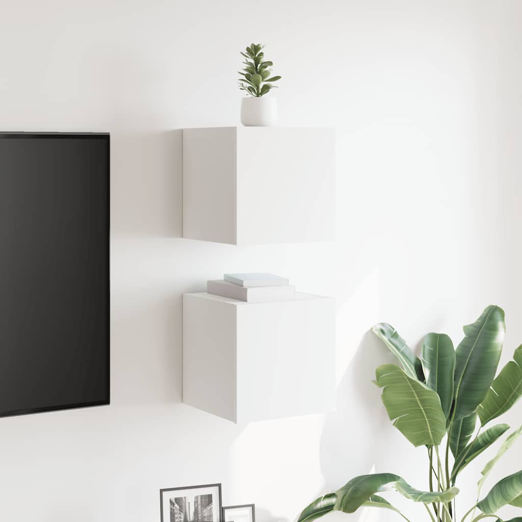 Nástenné TV skrinky 2 ks biele 30,5x30x30 cm