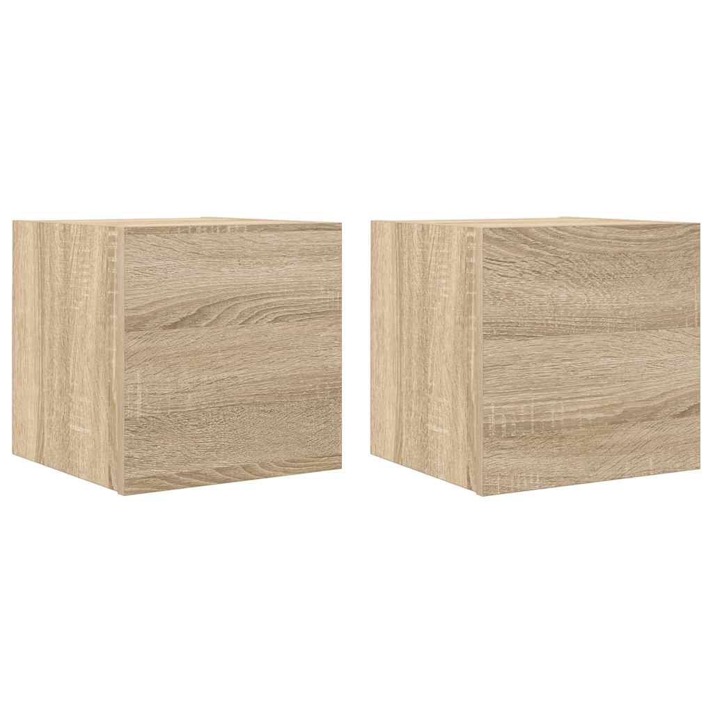 Nástenné TV skrinky 2 ks dub sonoma 30,5x30x30 cm
