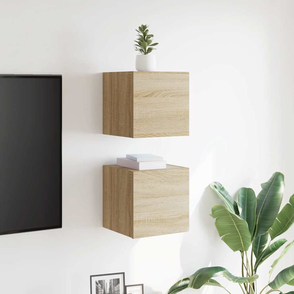 Nástenné TV skrinky 2 ks dub sonoma 30,5x30x30 cm