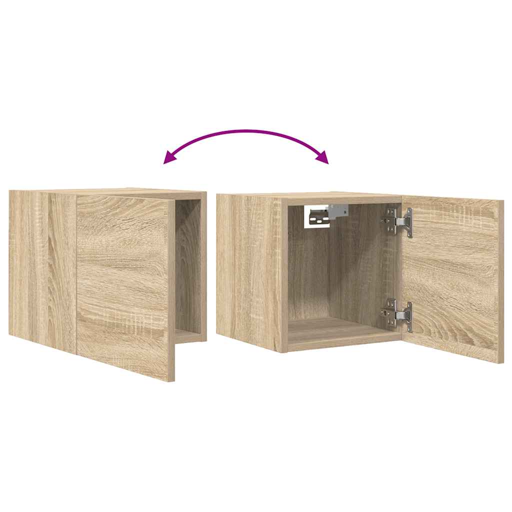 Nástenné TV skrinky 2 ks dub sonoma 30,5x30x30 cm